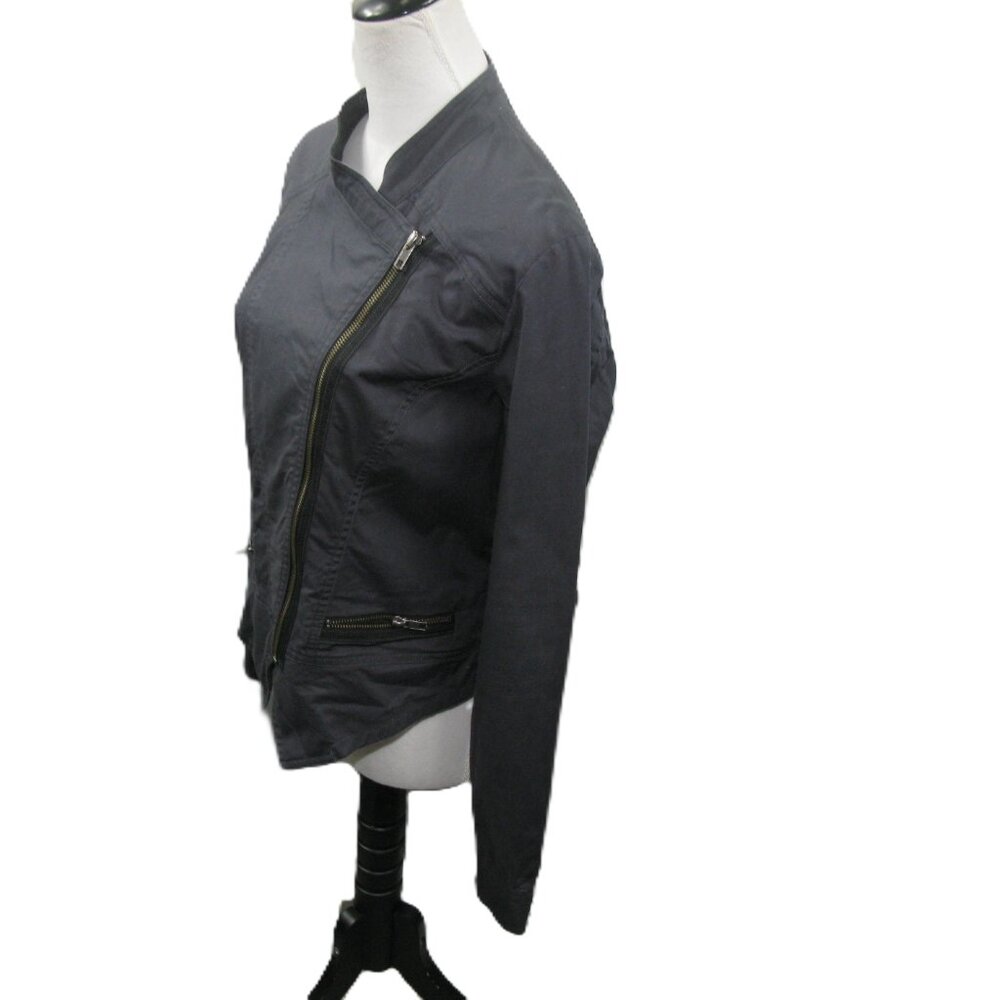 Cabi Charcoal Gray Cotton Zip Front Blazer Size Medium - Picture 2 of 5